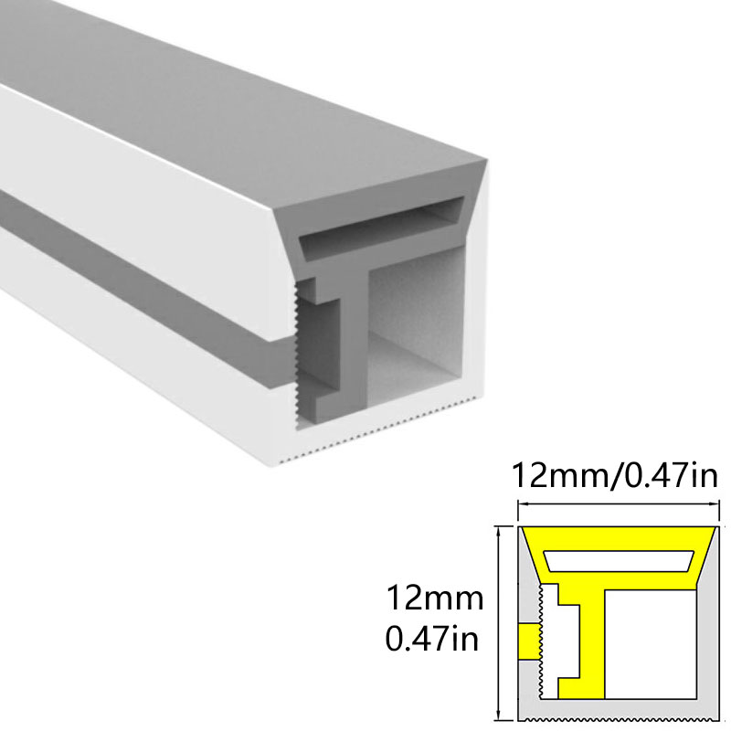 1212 Side Glow Silicone LED Diffuser Tube For 5mm Narrow Strips